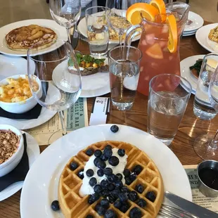 waffles, food