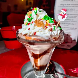 Spiked ice cream sundae