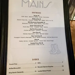 menu