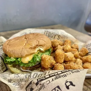 Teddy's burger &amp; Tater Tots