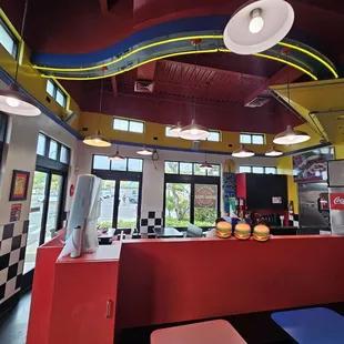 Inside the restaurant.