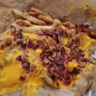 Bacon and Cheese Fries. 100% loaded.