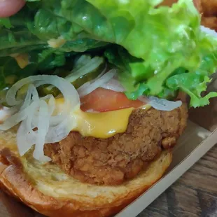 Inside the chicken sandwich