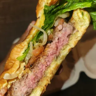Raw undercooked burger