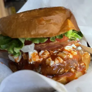 a close up of a sandwich