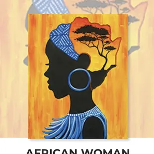 "African Woman" is a very unique design that take about 2-3 hours to finish.