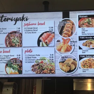 Menu - updated prices