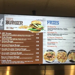 Menu - updated prices