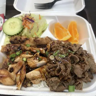 Chicken and Beef Teriyaki Plate