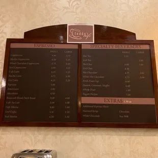 the menu