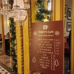 Seasonal drink menu