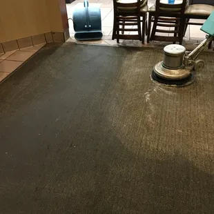 Fiber Scrub heavily soiled carpet