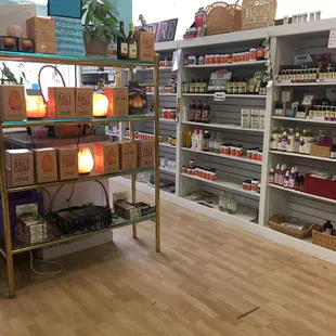 shelves of products