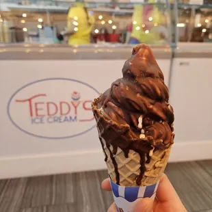 Chocolate dipped soft serve