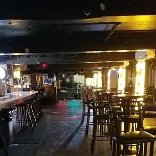 a dimly lit bar