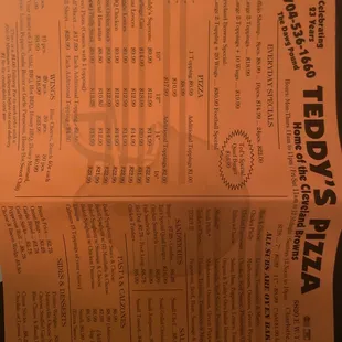 Menu with current prices Sept 2024