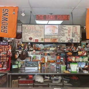 The menu and counter.