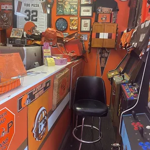 When you walk in to the right.