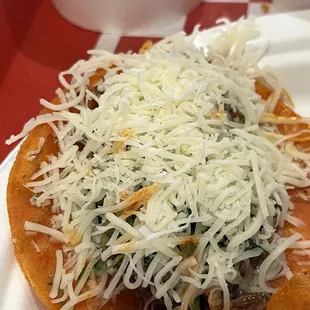 Not melted cheese taco