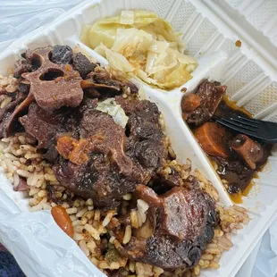 3. Stew Ox Tail, Rice and Cabbage Meal