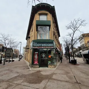 a storefront on a city street