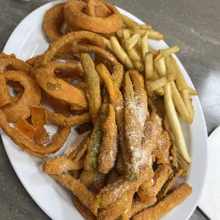 Zucchini Onion Rings French Fries Platter