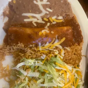 Tostada and enchilada