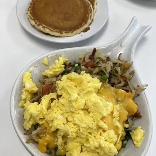 Veggie Skillet &amp; Pancakes (Plain)