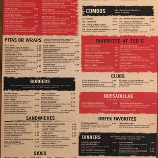 the menu