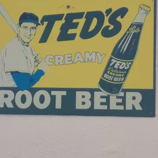 a sign for root beer