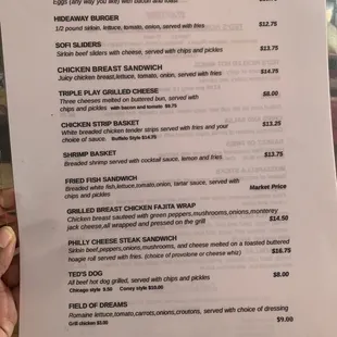 menu