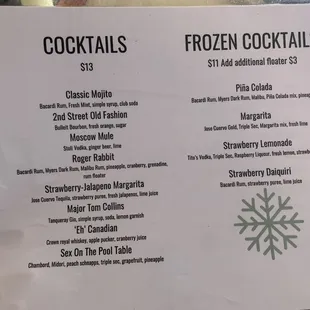 menu