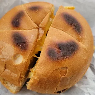 Bacon, egg, and cheese sandwich on a Kaiser roll