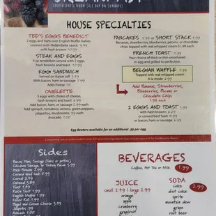 Menu as of 4/19/2023