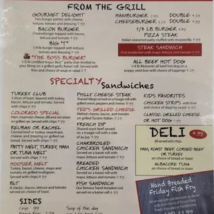 Menu as of 4/19/2023