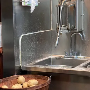 This is the fresh cut French Fry station.