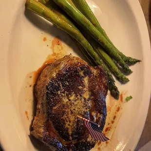 Bison ribeye with asparagus!