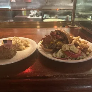 Bison Ted's Filet and Ted's Bacon Cheeseburger