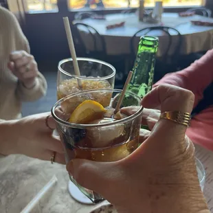 Celebrating life, old fashioned, fountain coke and Heineken 0