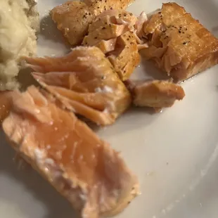 Raw undercooked salmon