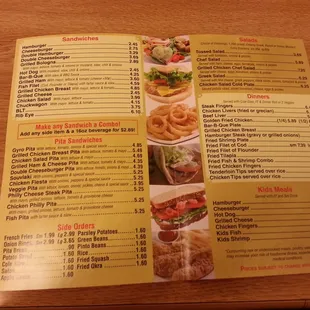 Menu as of 8/7/14