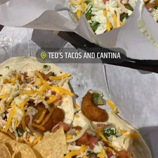 Fried Shrimp Tacos and the Fried Avocado Taco