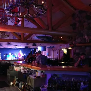 a band playing on stage