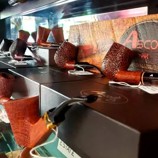 A small portion of the artisan-grade briar pipes offered everyday at Ted&apos;s