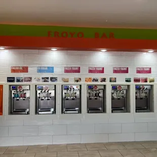 a row of vending machines