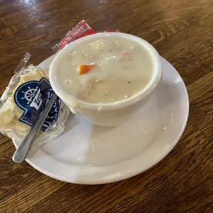 Clam chowder soup