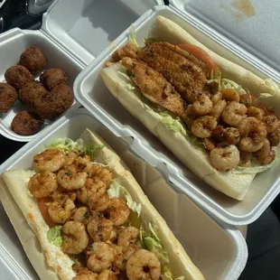 two trays of food