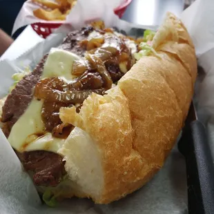 Rib eye po boy  special