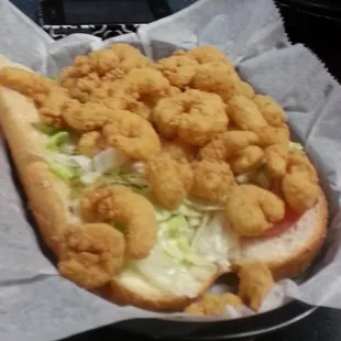 Shrimp poboy...loaded with dem scrimps...