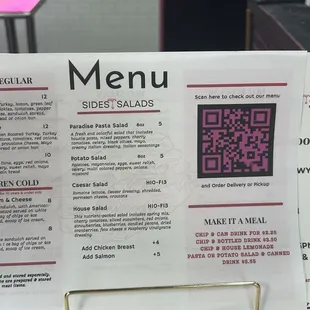 menu